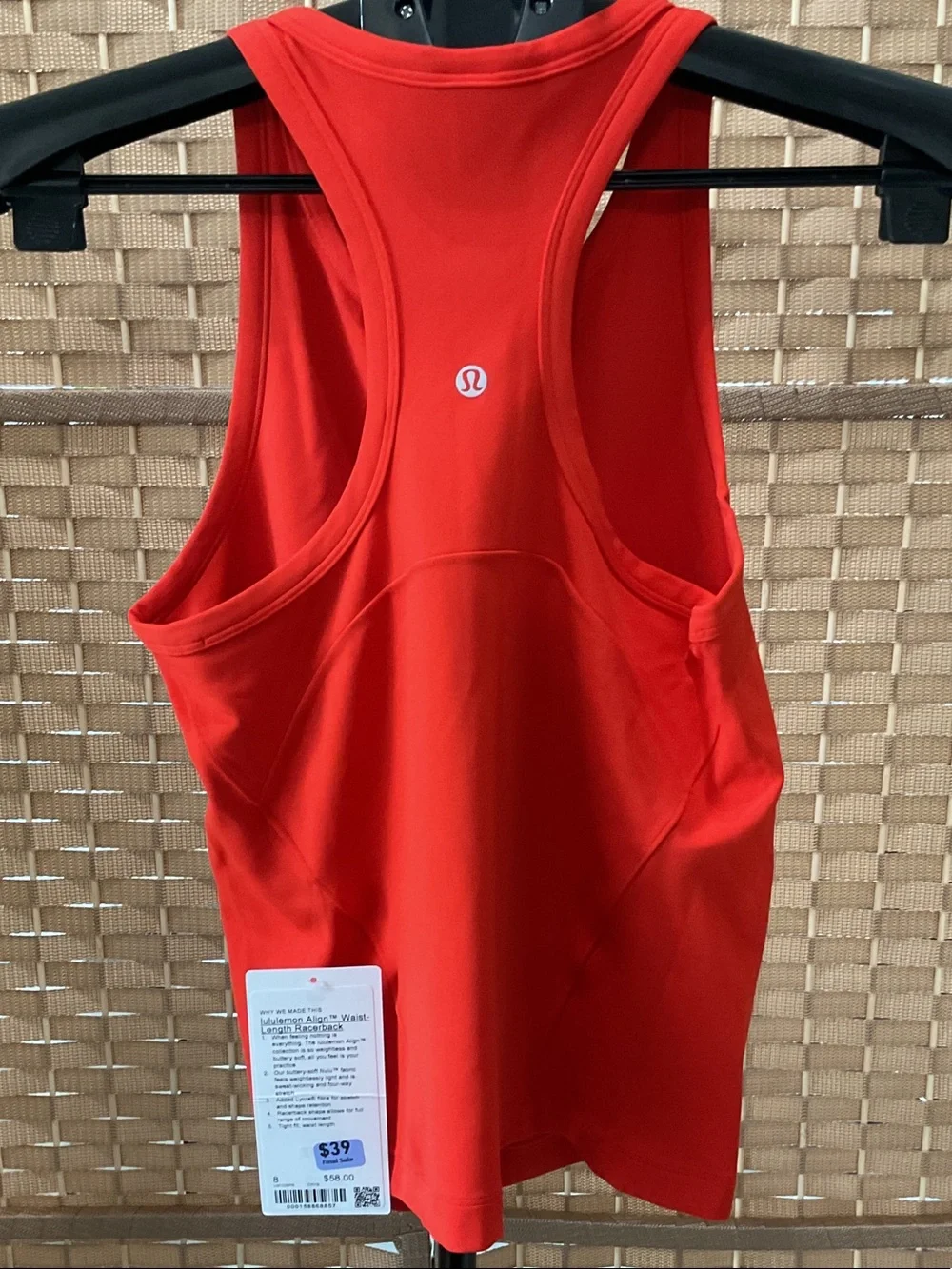 lululemon athletica Women's Align Waist Length Racerback Tank CRYE